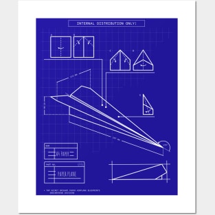 Top secret origami paper plane engineering blueprints Posters and Art